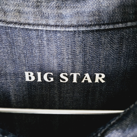 BIG STAR | long sleeve button up chambray shirt dress - Picture 6 of 8